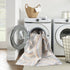 10' Blue And Ivory Abstract Washable Runner Rug